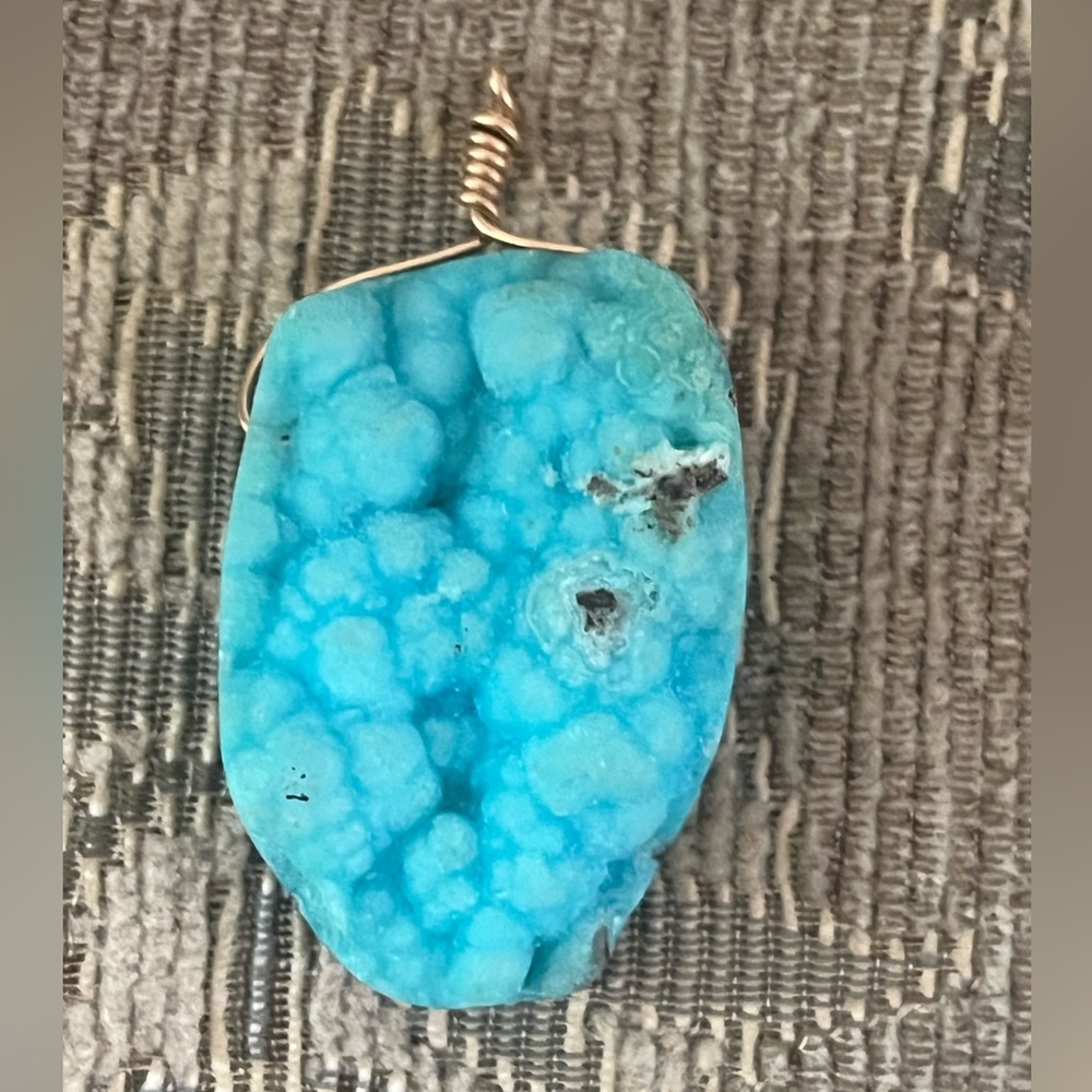 One Huge solid Turquoise pendant - Picture 2 of 7